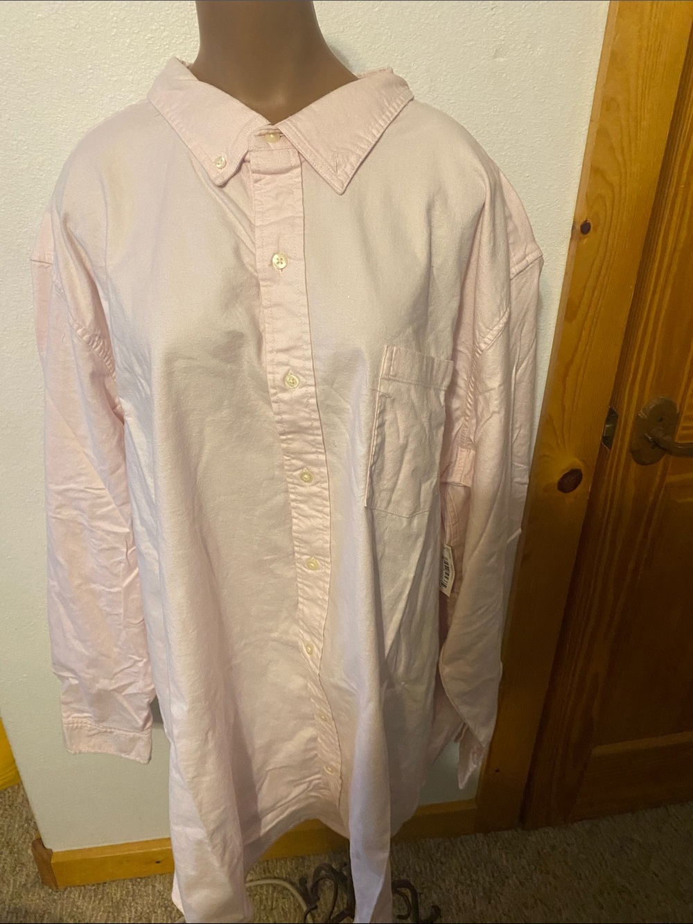 Amazon Essentials Men's Light Pink Casual Button-Down Flannel Shirt-3XL Big Tall